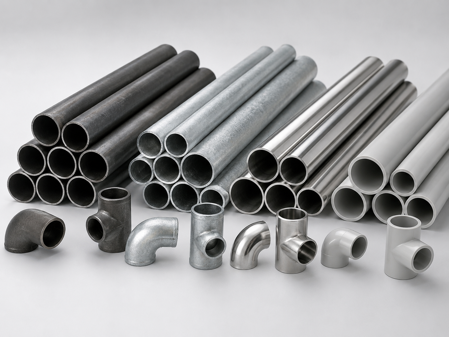Pipes, elbows and tees
